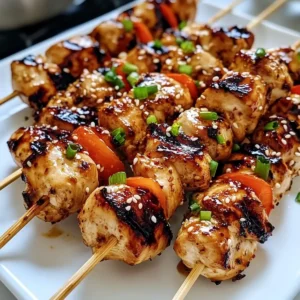 Grilled Asian Chicken Skewers with Honey Garlic Sauce