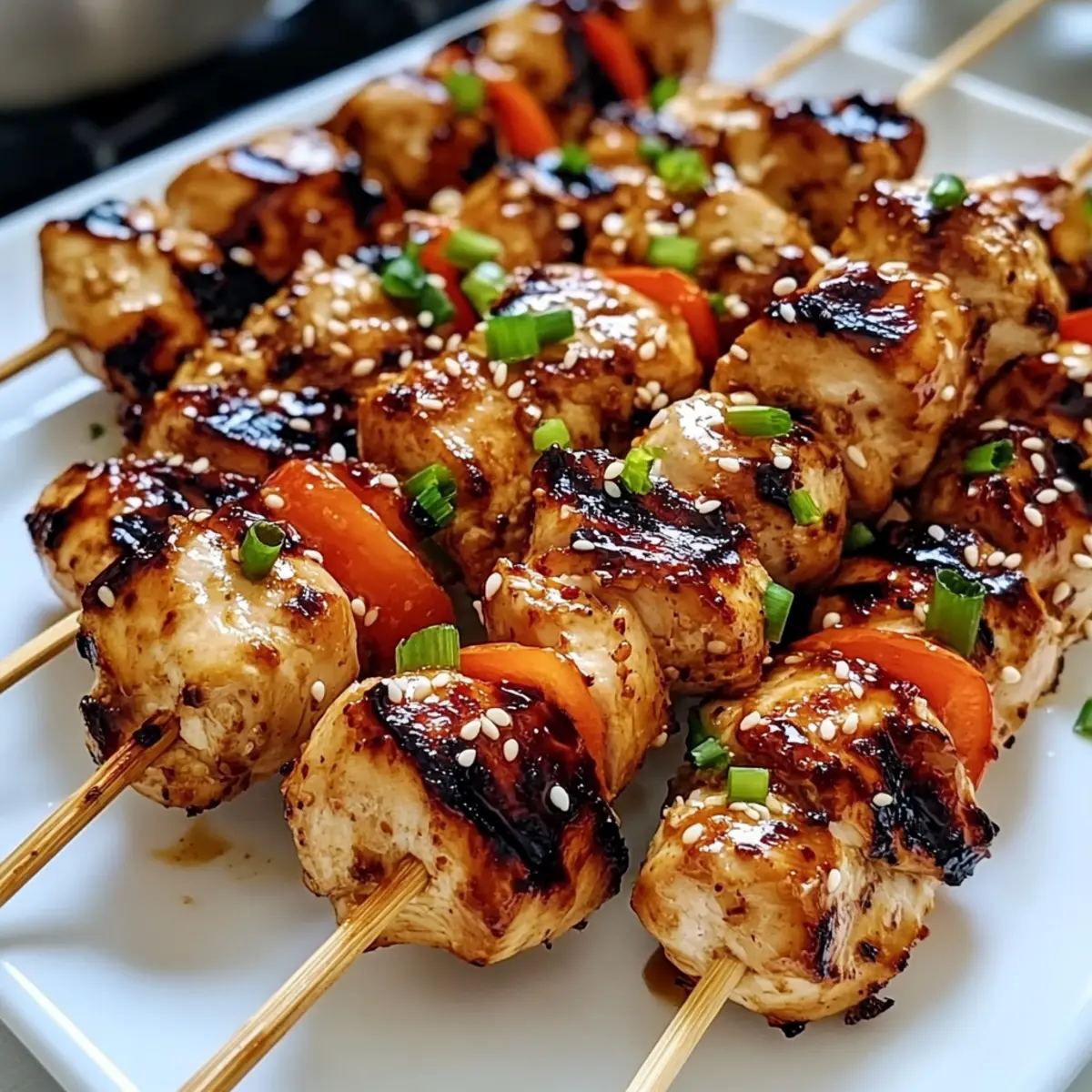 Grilled Asian Chicken Skewers with Honey Garlic Sauce
