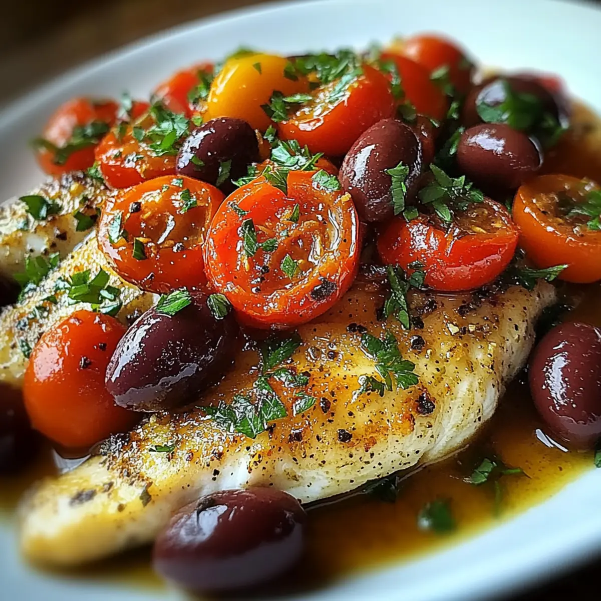 Mediterranean Tilapia With Olives & Tomatoes