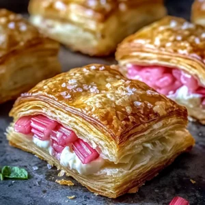 Rhubarb Cream Cheese Puff Pastries