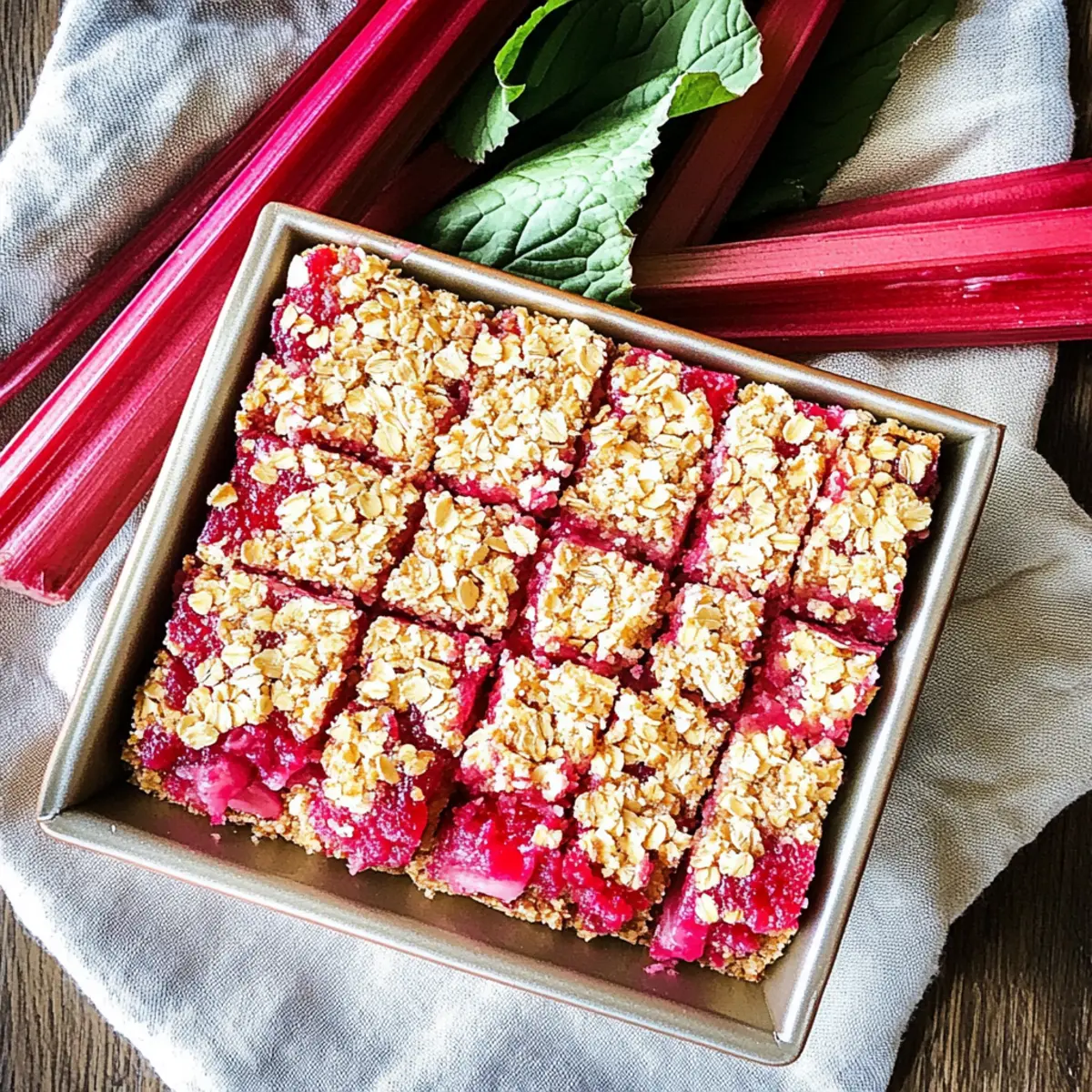 Rhubarb Oat Bars