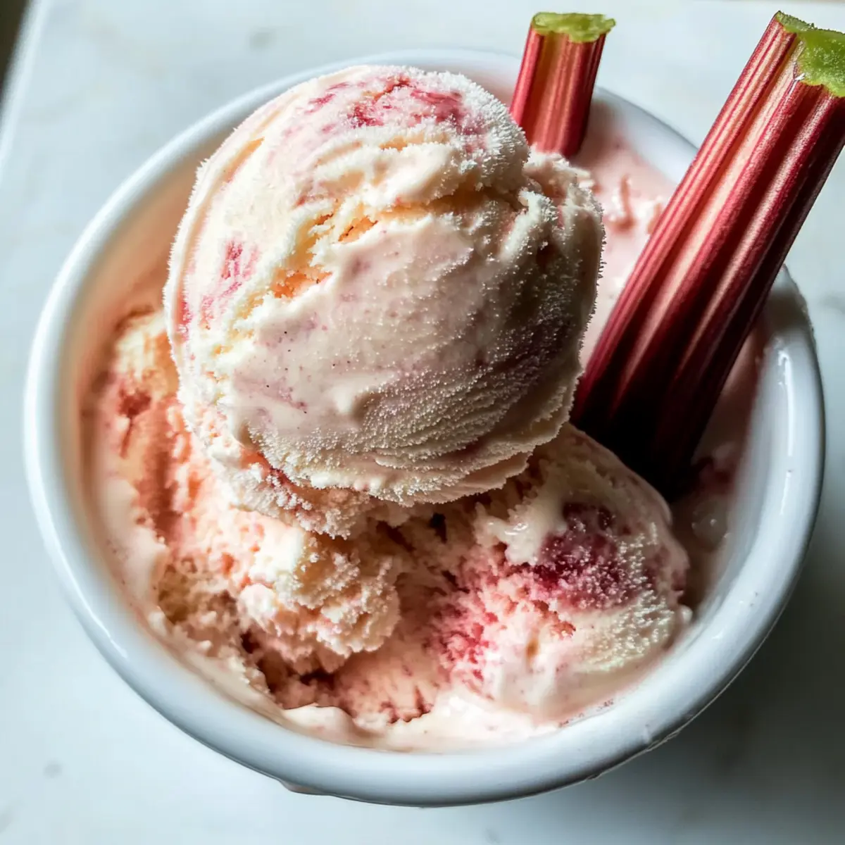 Homemade Rhubarb Ice Cream