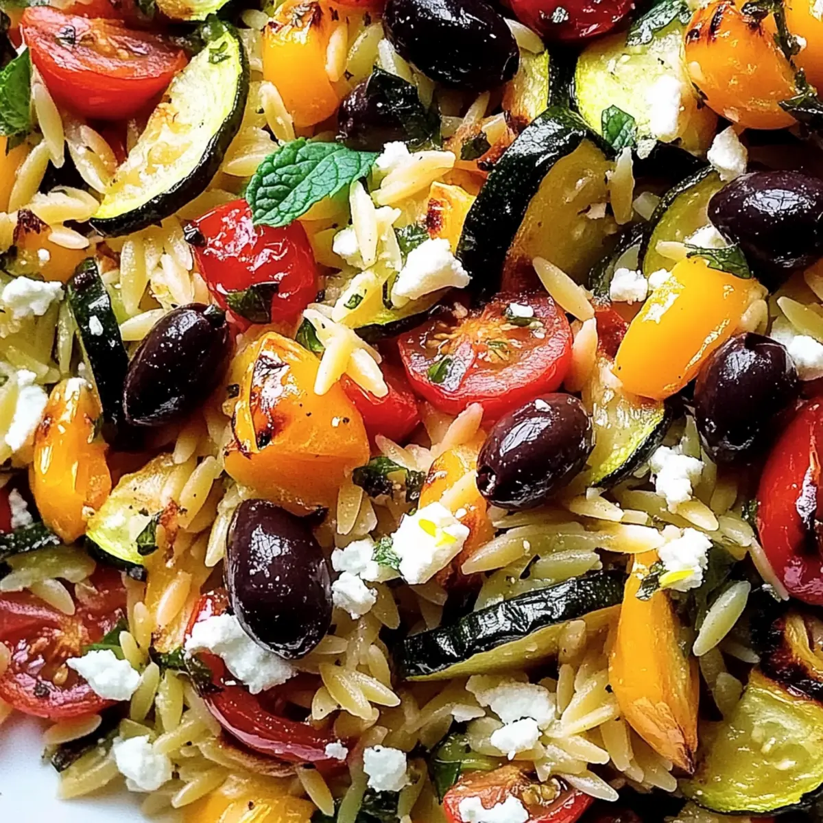 Mediterranean Lemon Orzo Salad with Roasted Vegetables