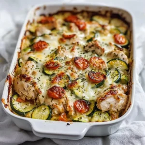 Mediterranean Chicken Zucchini Bake