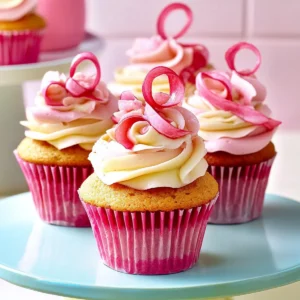 Rhubarb and Rose Cupcakes