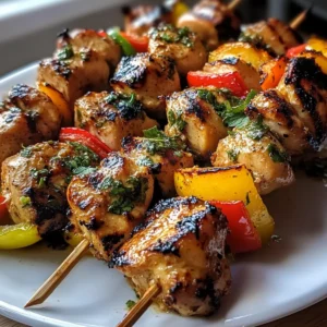 Coconut lime chicken skewers