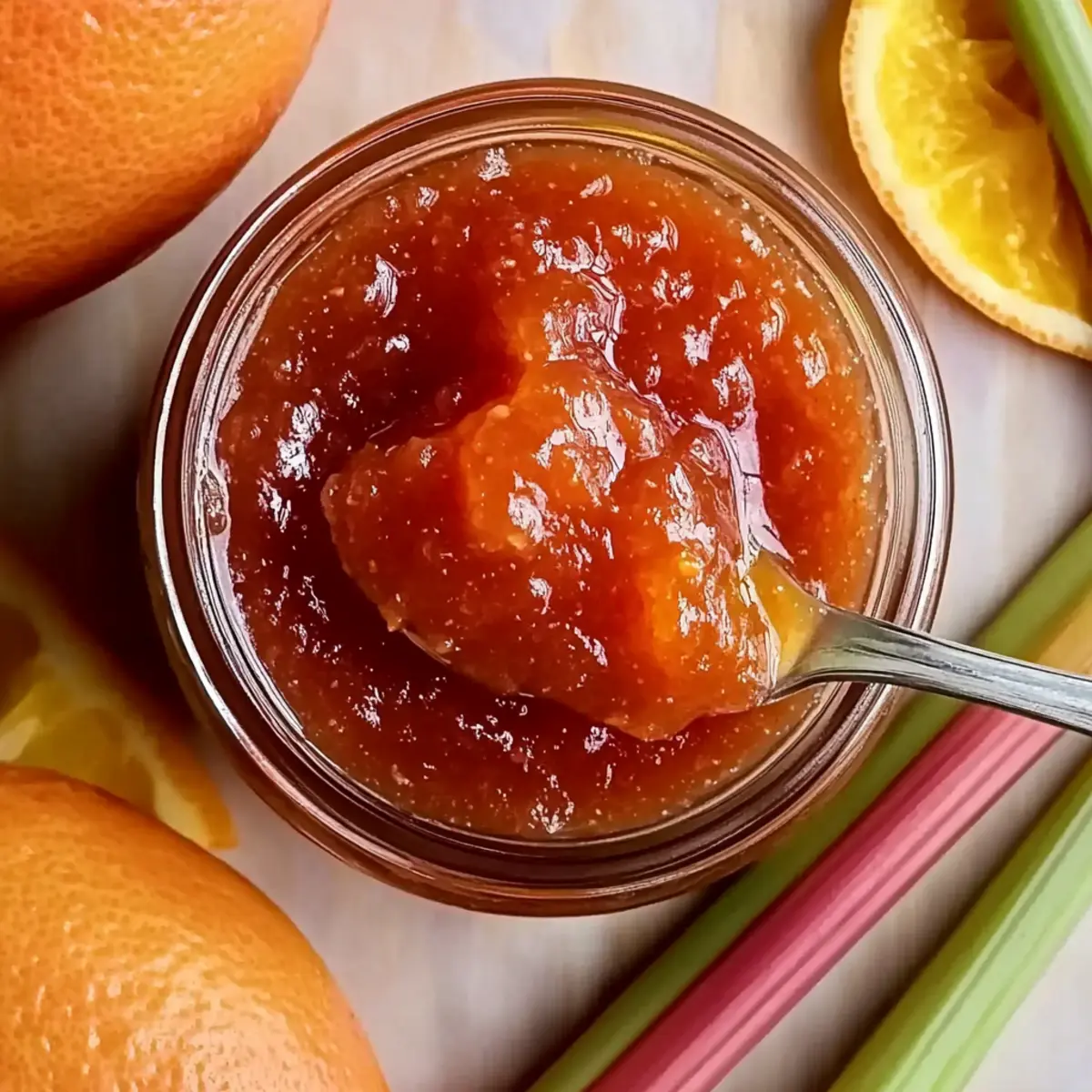 Rhubarb Jam with Orange Juice