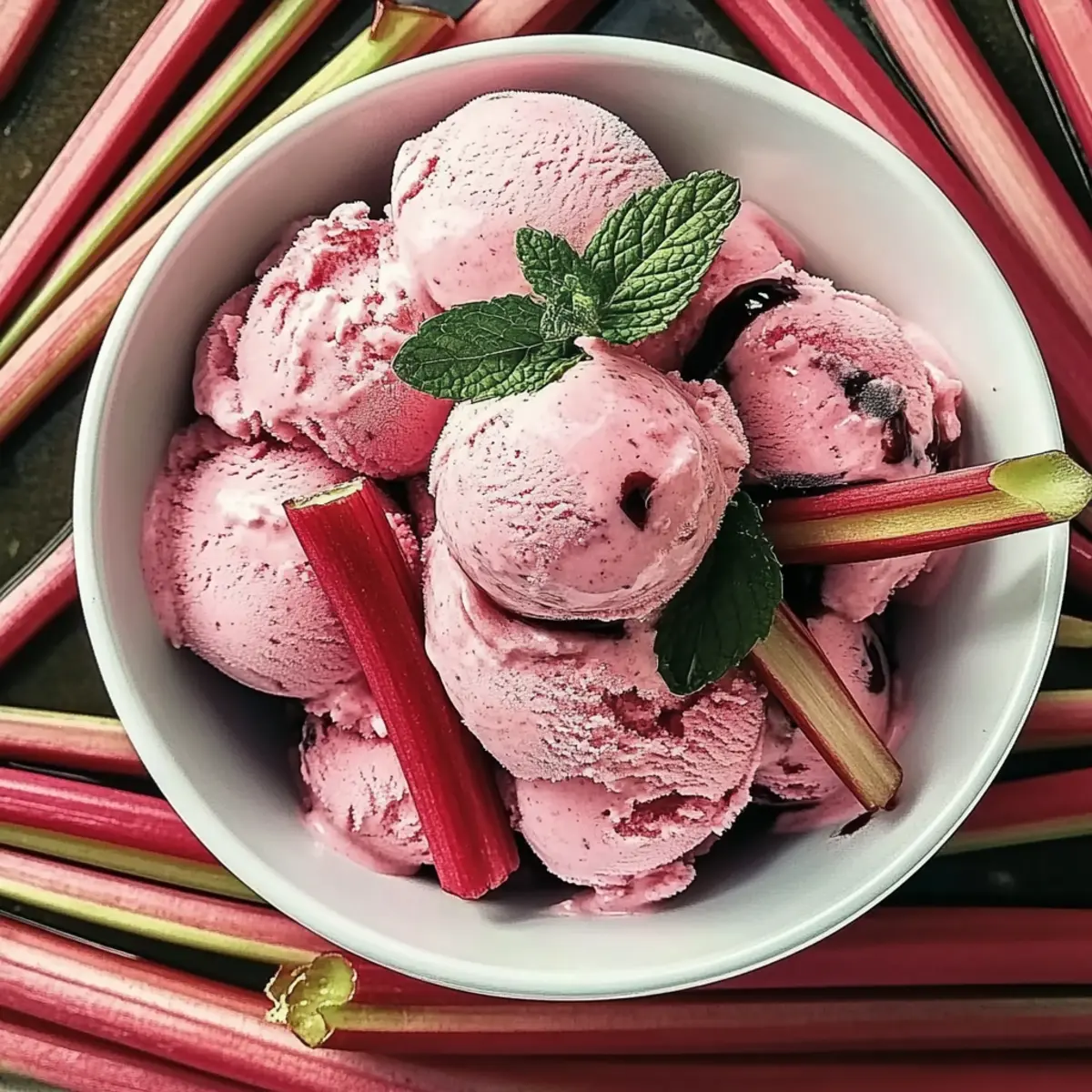 Roasted Rhubarb Ice Cream