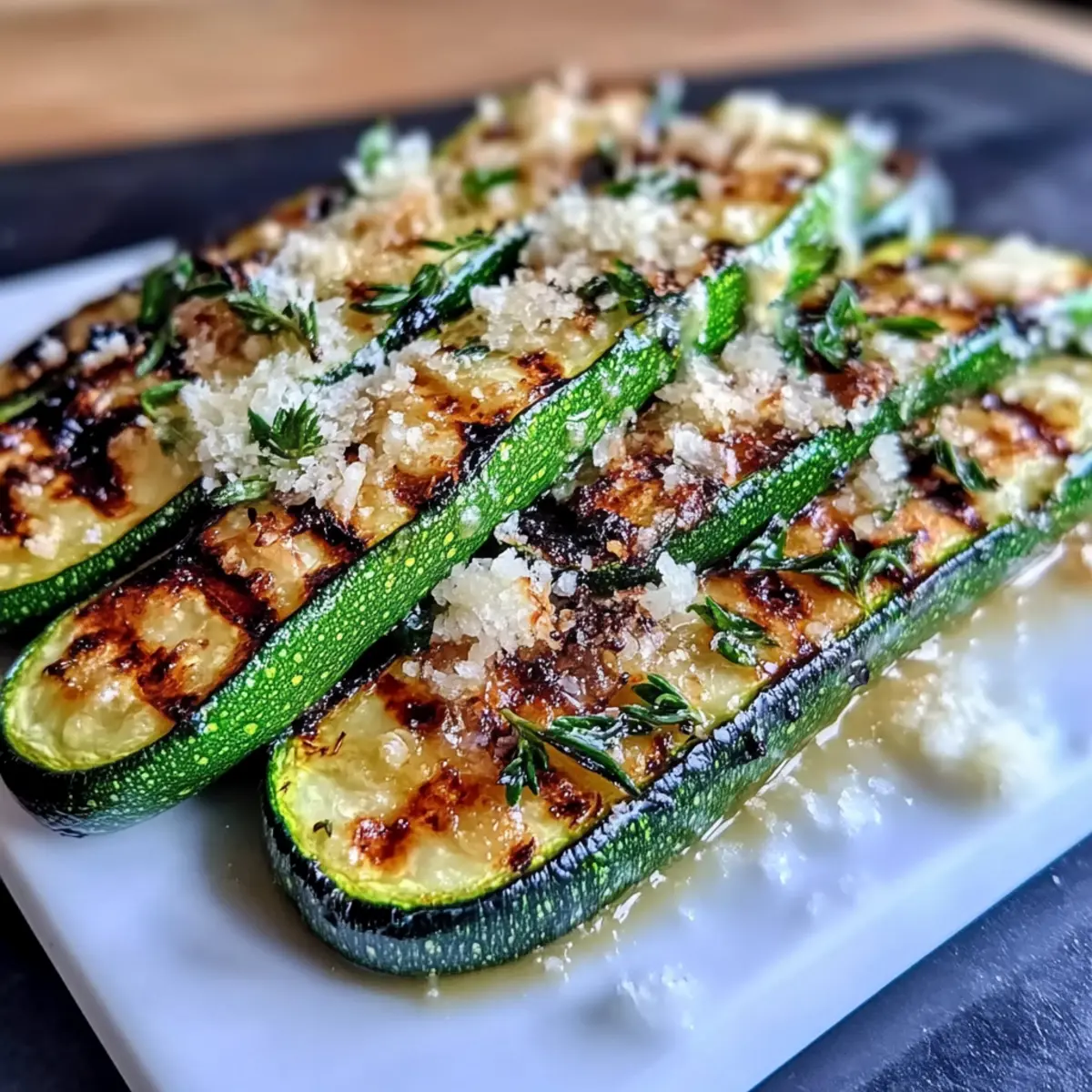 Grilled Zucchini with Parmesan and Fresh Herbs