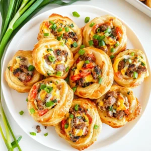 mother's day Sausage Egg and Cheese Breakfast Pinwheels