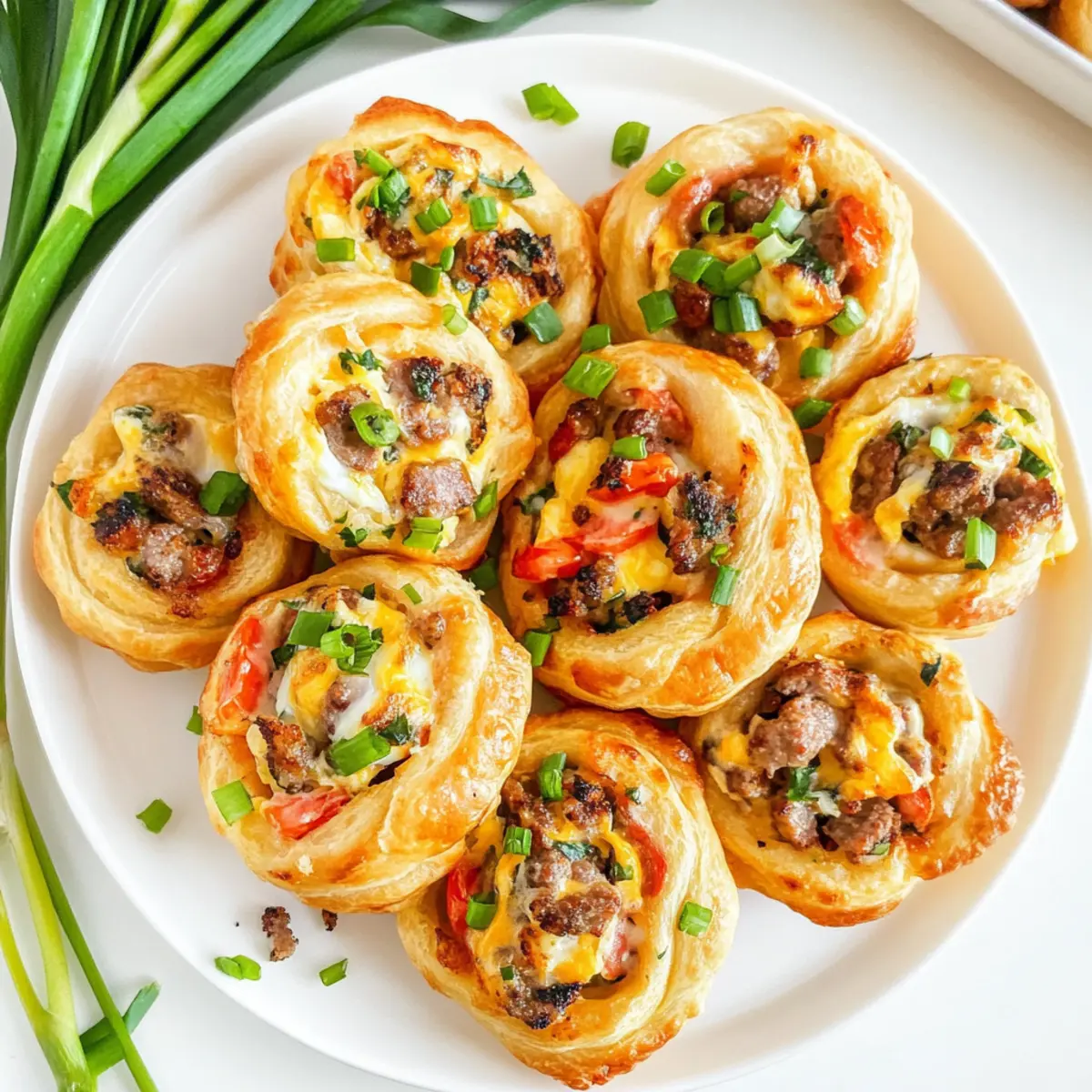 mother's day Sausage Egg and Cheese Breakfast Pinwheels