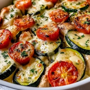 Savory Mediterranean Chicken Zucchini Bake
