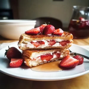 Strawberry Cream Cheese Stuffed French Toast