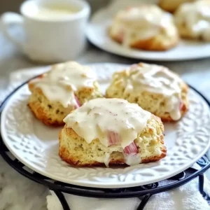 Rhubarb Scones with a Sweet Glaze