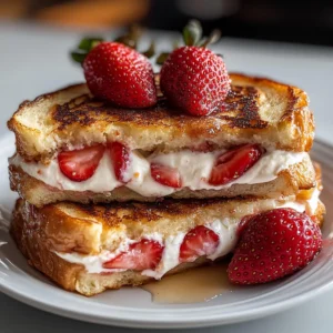 mother's day Strawberry Cream Cheese Stuffed French Toast