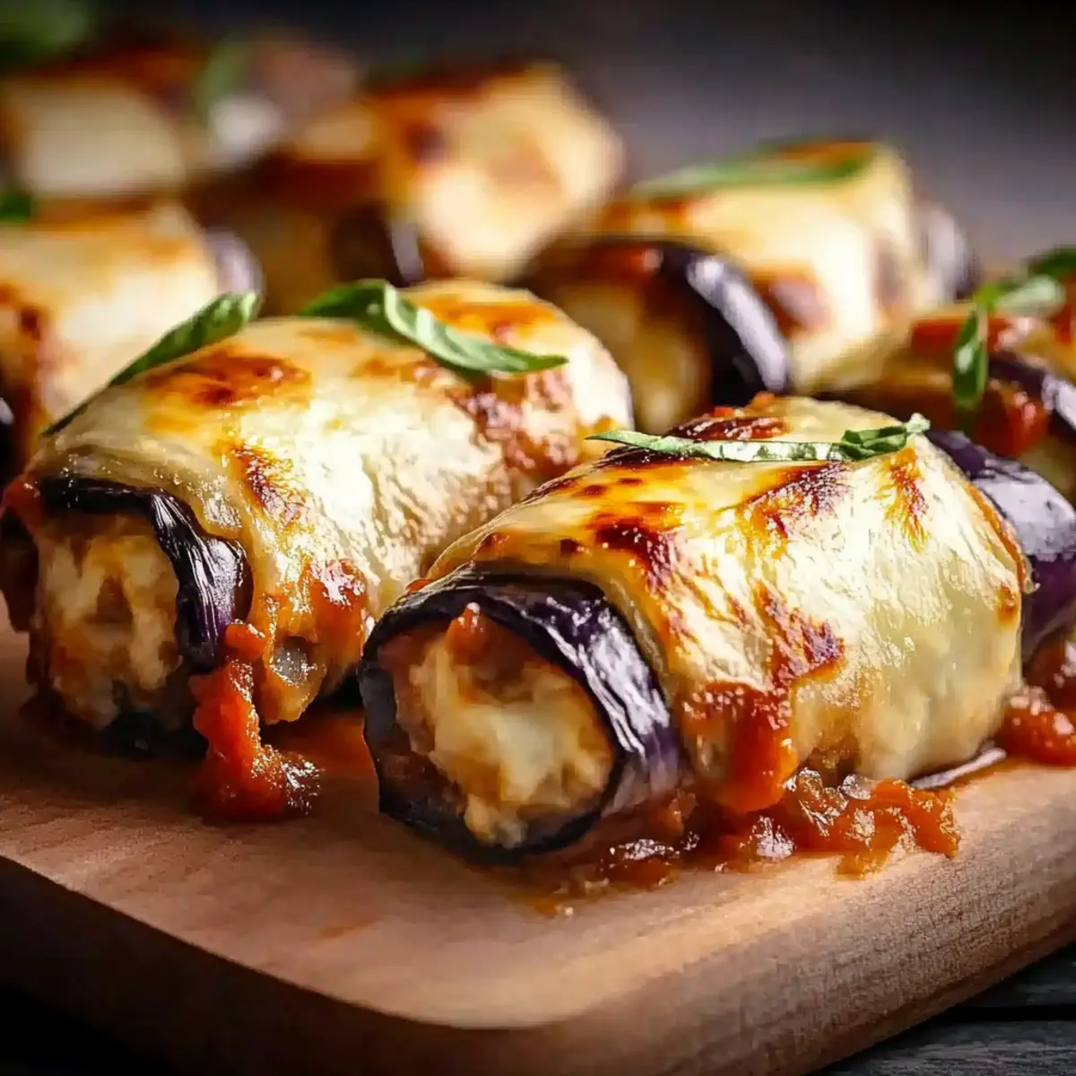 Mini Eggplant Mozzarella Wrap Rolls