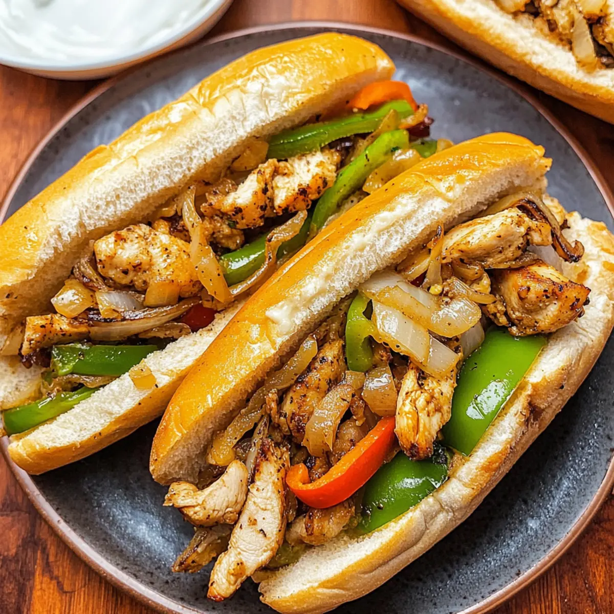 Chicken Cheese Steak Sandwiches