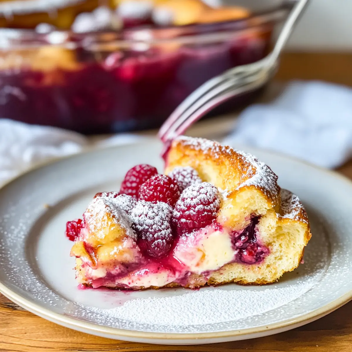 Raspberry Cheesecake French Toast Casserole