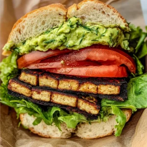 Smoky Tofu Lettuce Tomato (TLT) Sandwich