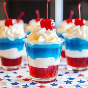 Red White and Blue Jello Cups