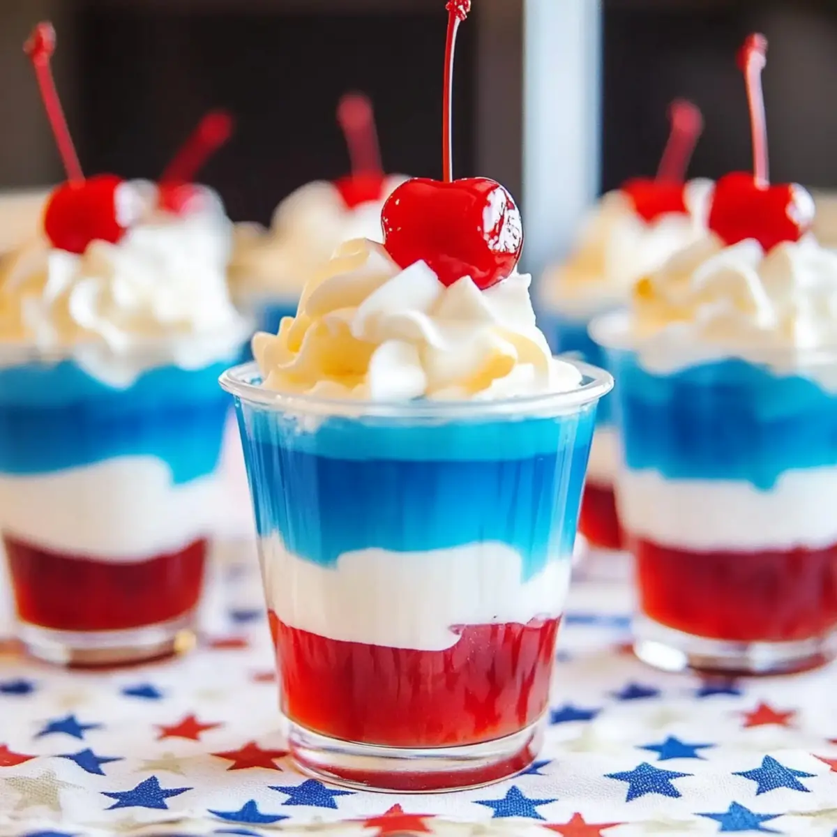 Red White and Blue Jello Cups