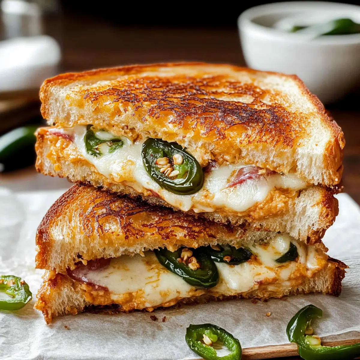 Roasted Jalapeno Popper Grilled Cheese