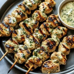 Grilled Ranch Garlic Parmesan Chicken Skewers