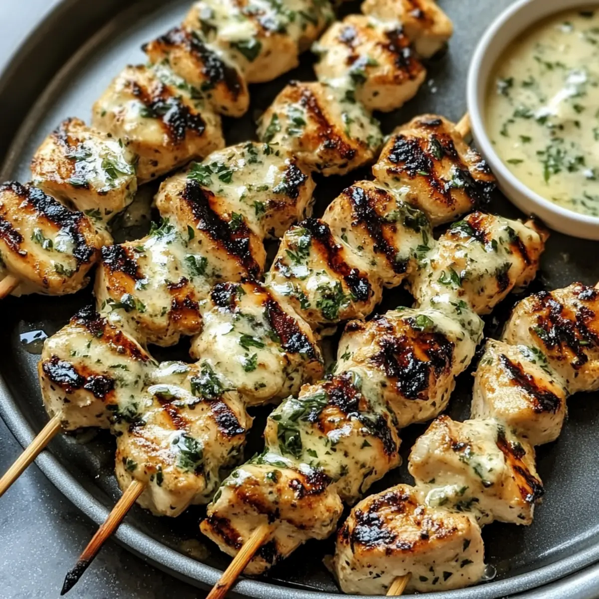Grilled Ranch Garlic Parmesan Chicken Skewers