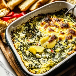 Spinach and Pepperoncini Baked Feta Dip