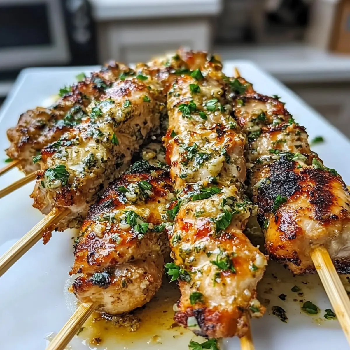 Garlic Parmesan Chicken Skewers