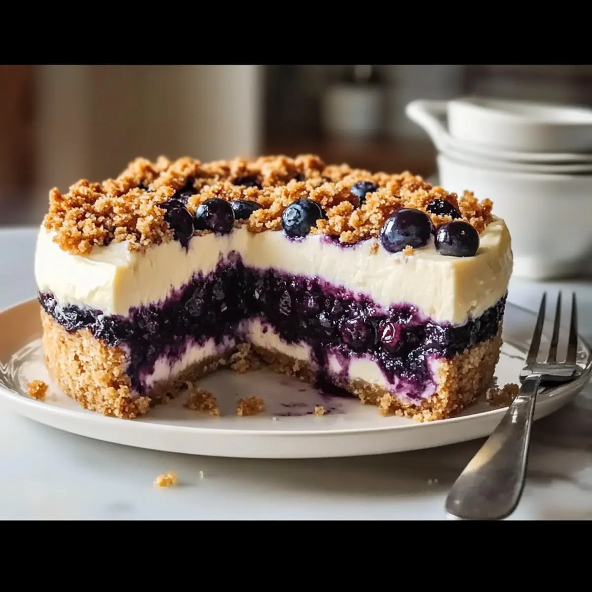 Blueberry Crumble Cheesecake
