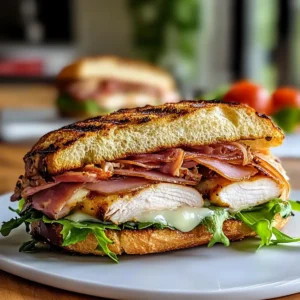 Grilled Chicken Cordon Bleu Sandwich