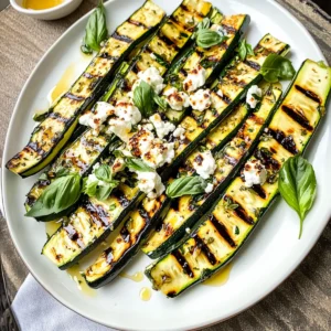 Grilled Zucchini With Goat Cheese, Basil & Honey