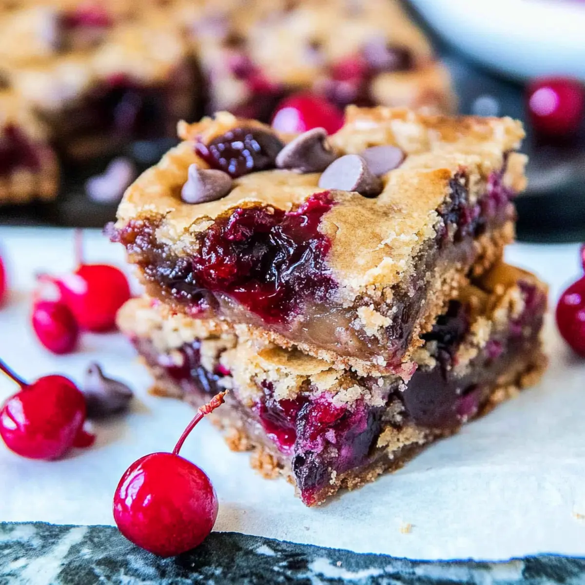 mothers day Chocolate Chip Cherry Bars