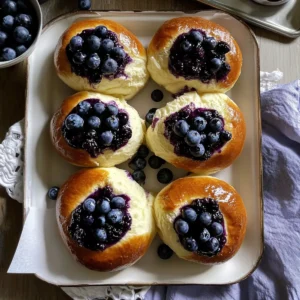 brunch idea Blueberry Cream Brioche Buns
