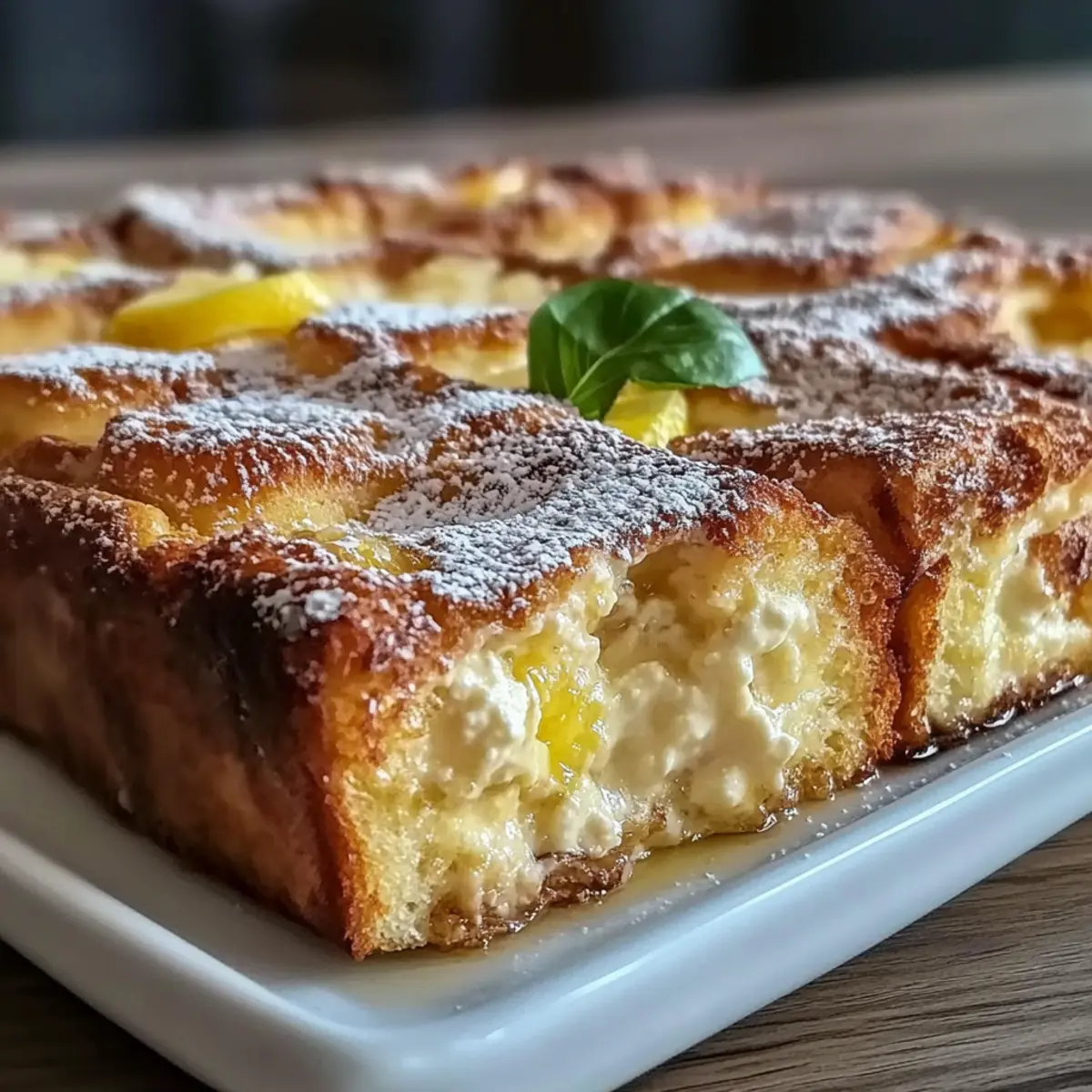 brunch idea Lemon Ricotta Stuffed French Toast Casserole