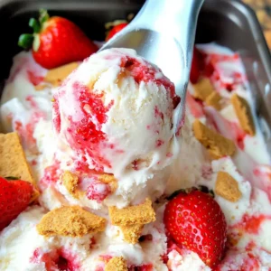 No Churn Strawberry Cheesecake Ice Cream