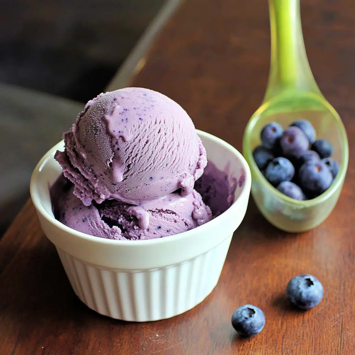 Homemade Blueberry Ice Cream