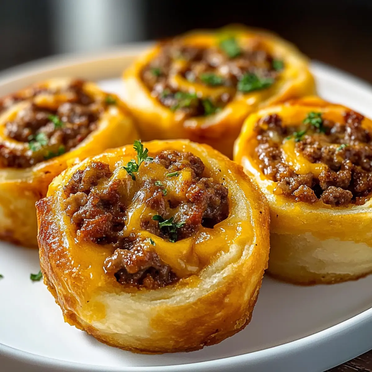 Garlic Butter Cheeseburger Rollups