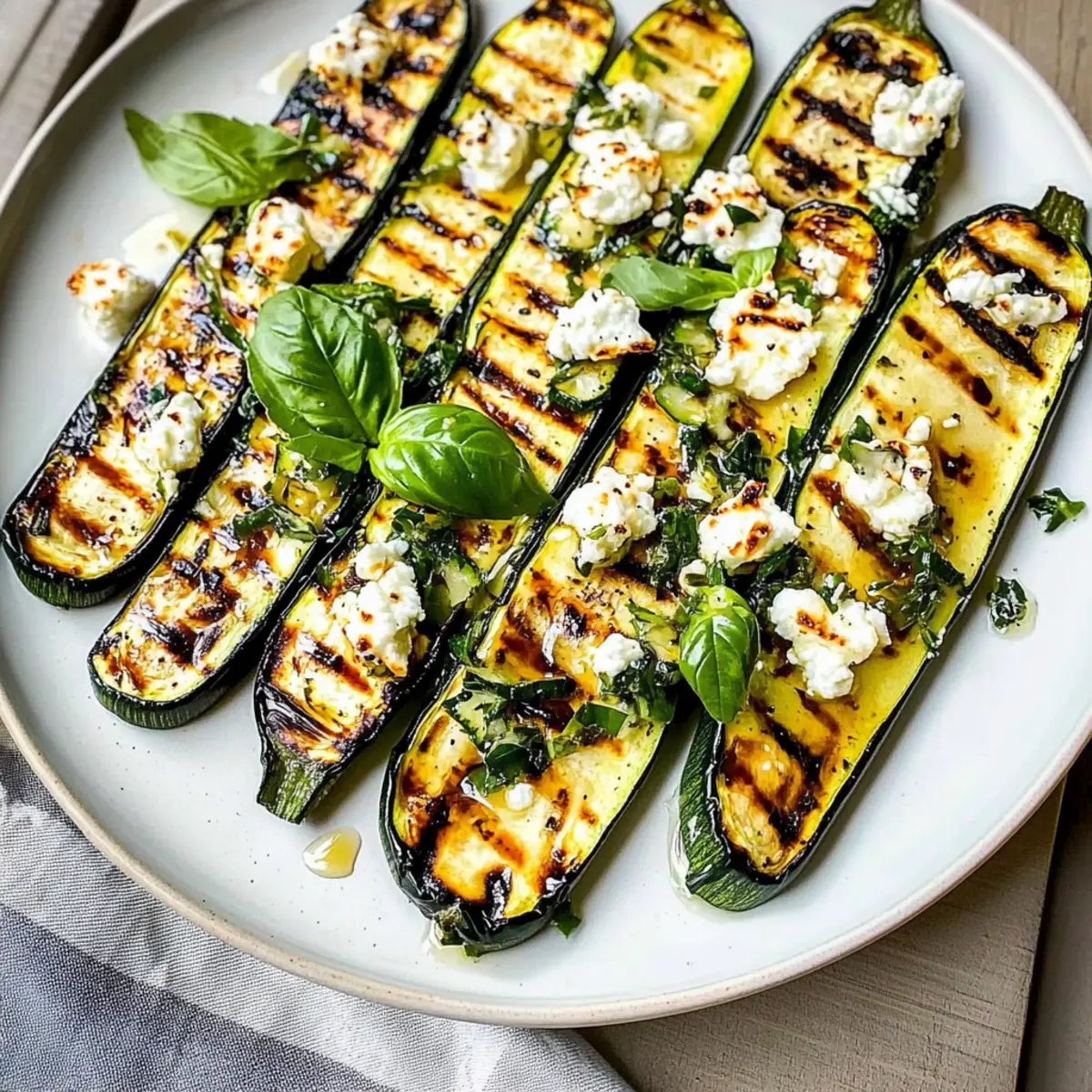 Grilled Zucchini With Goat Cheese