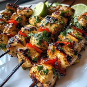 Coconut lime chicken skewers