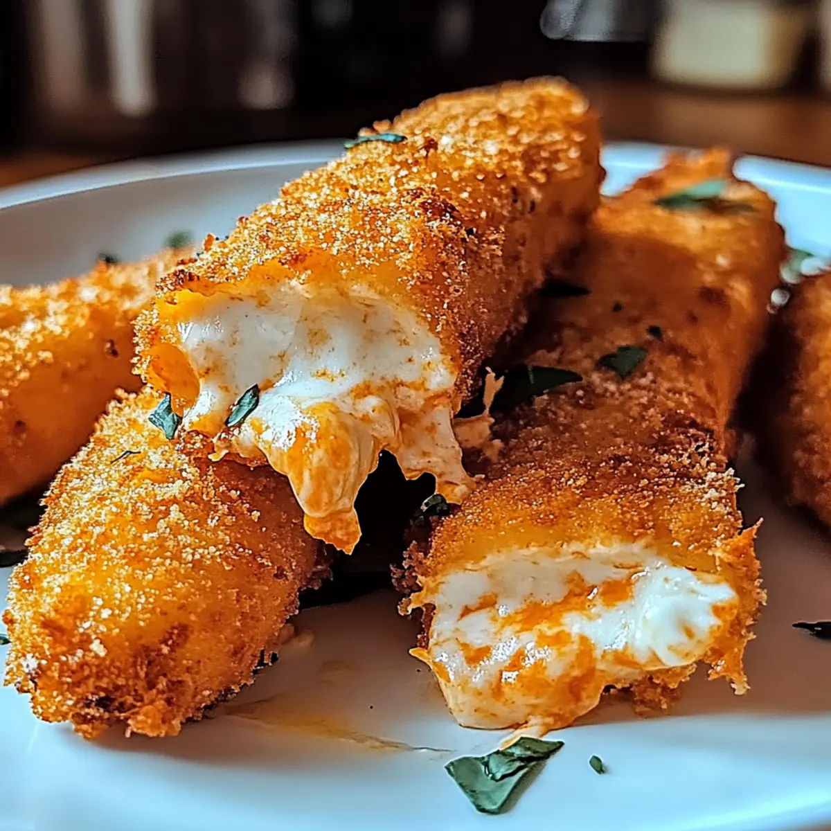 Buffalo Chicken Mozzarella Sticks