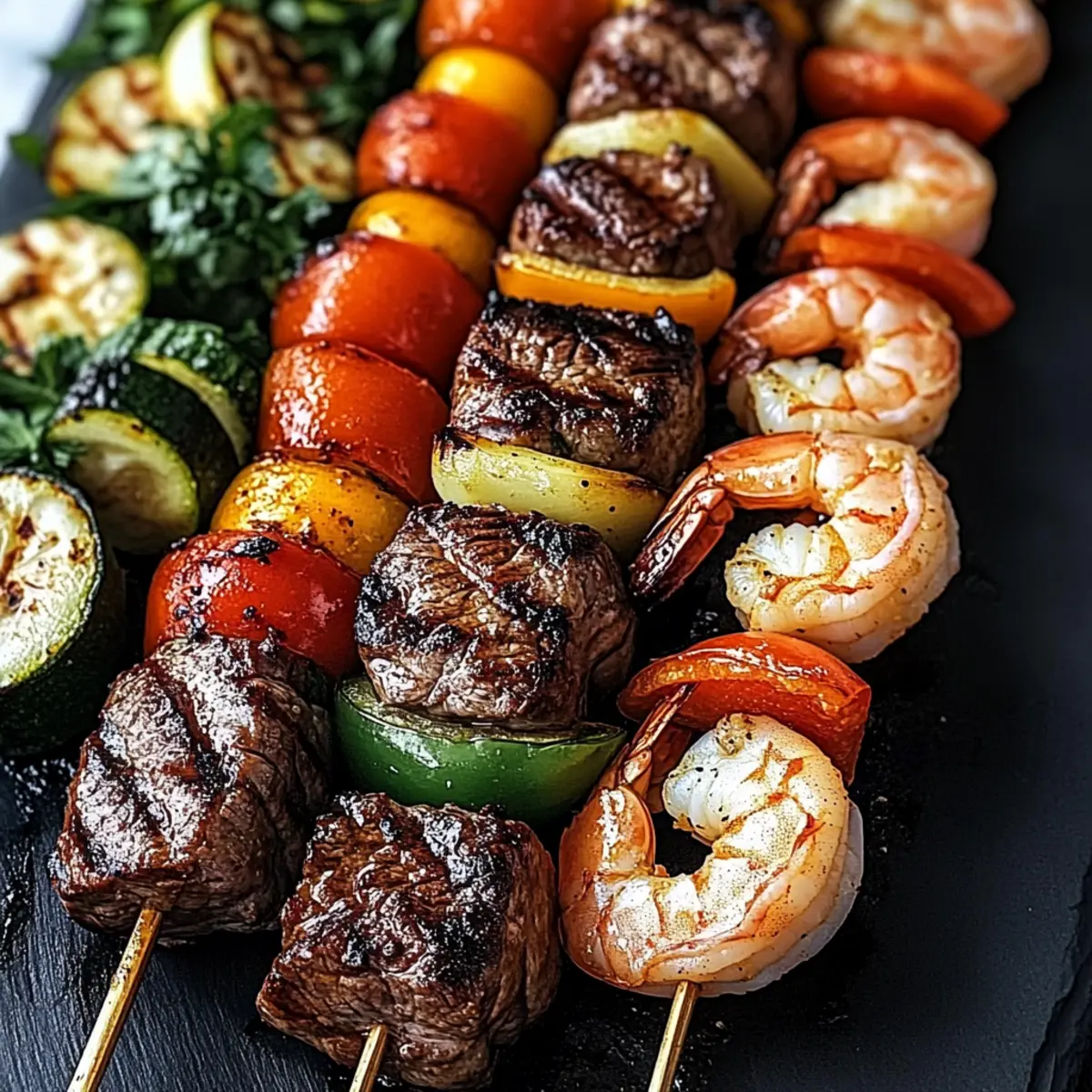 Grilled Steak and Shrimp Kabobs