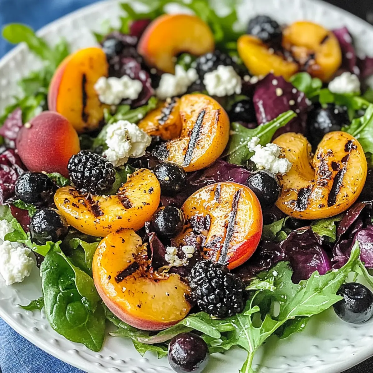 Grilled Peach Salad with Fresh Greens