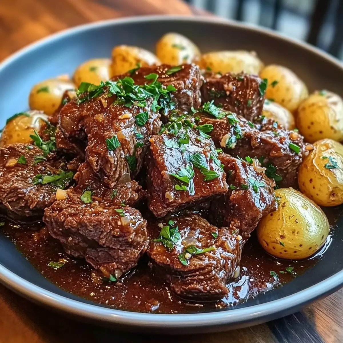 Slow Cooker Garlic Butter Beef with Potatoes