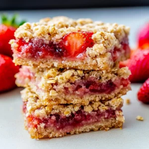 Strawberry Oatmeal Crumble Bars