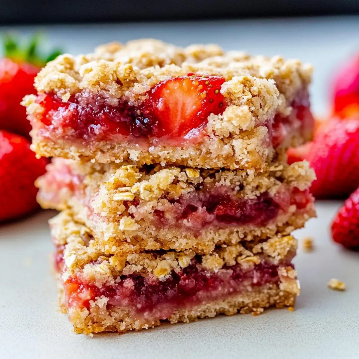 Strawberry Oatmeal Crumble Bars