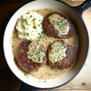 Salisbury Steaks in Horseradish Parmesan Sauce