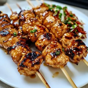 Grilled Asian Chicken Skewers with Honey Garlic Sauce