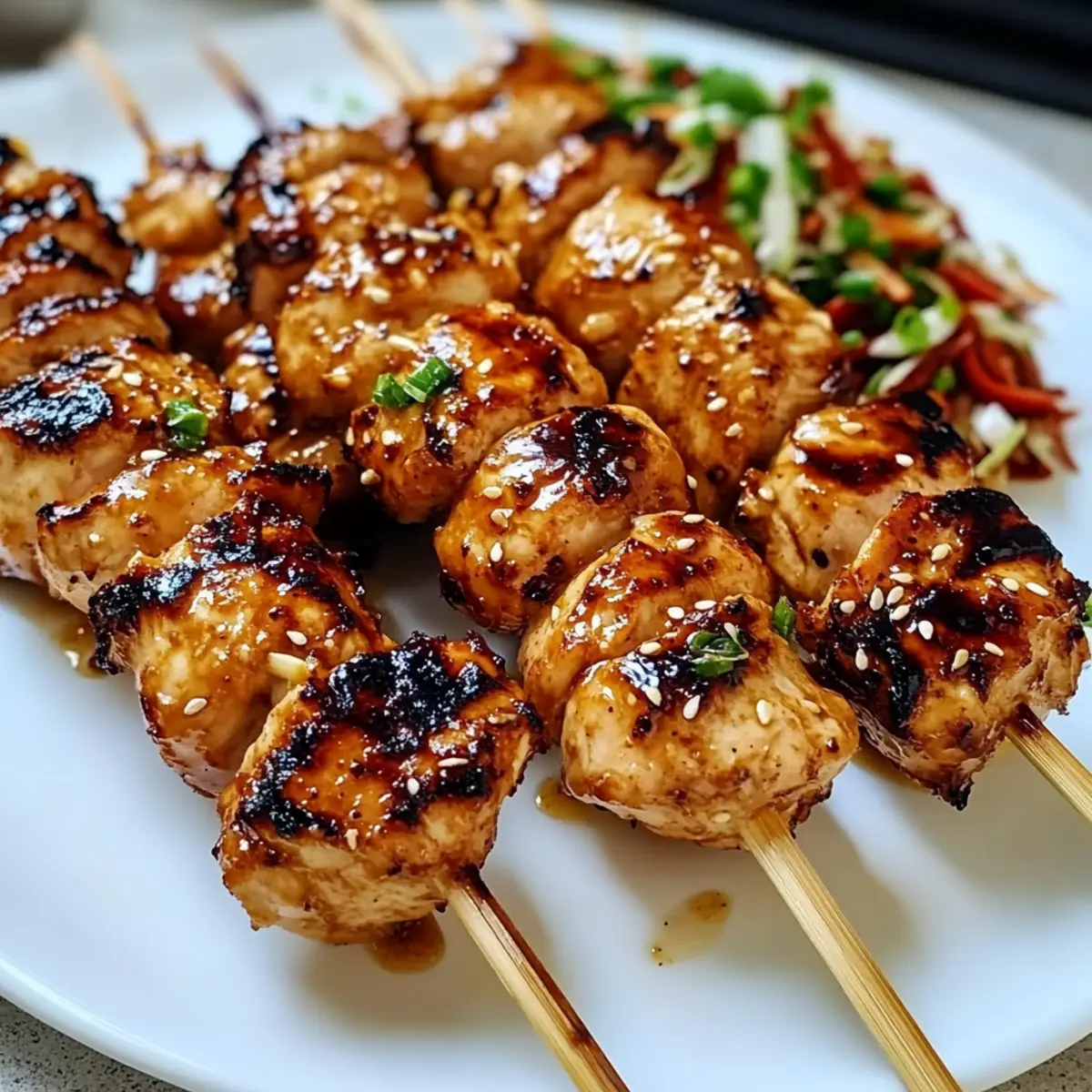 Grilled Asian Chicken Skewers with Honey Garlic Sauce